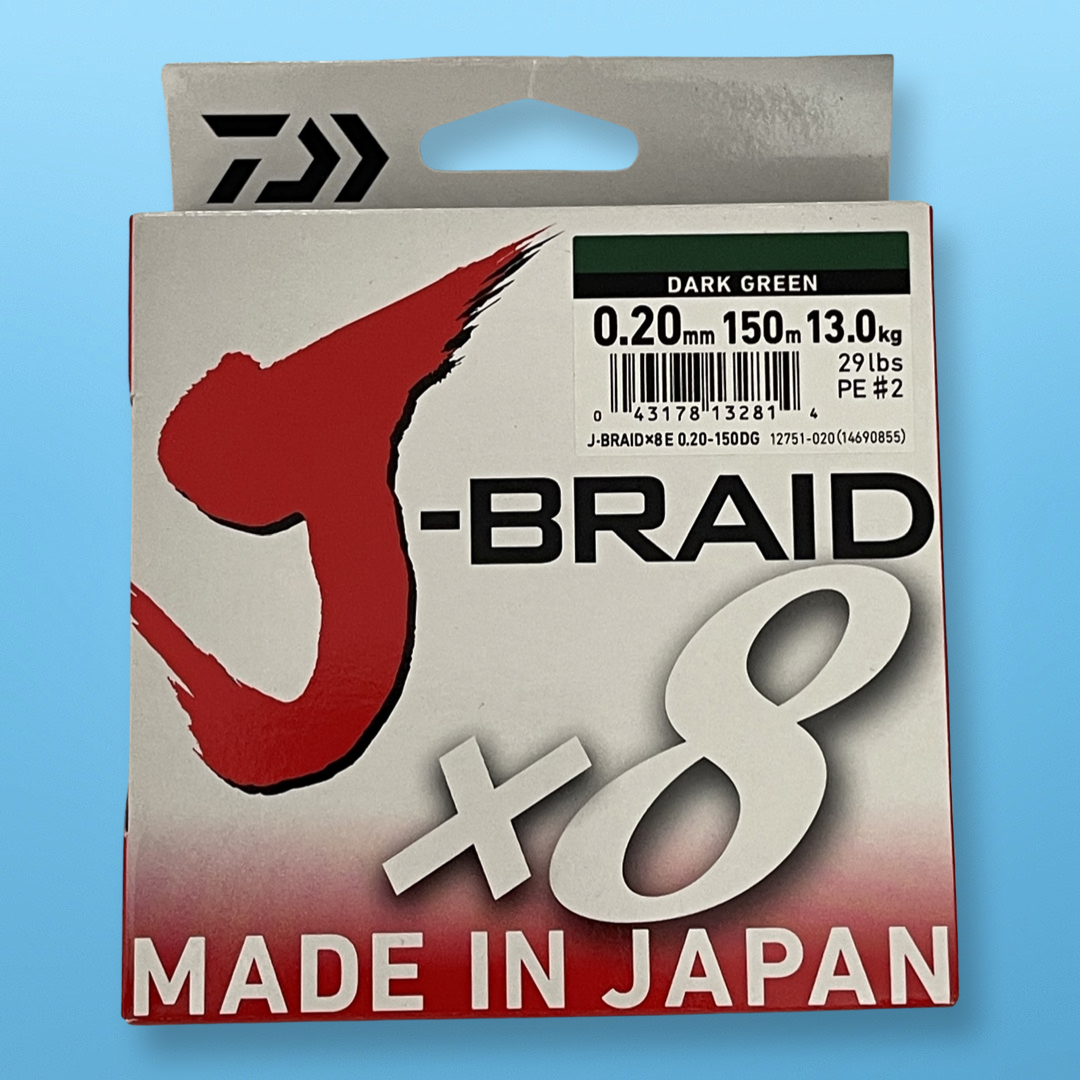 Daiwa J-Braid X8 Braided Line 150 m (0.20 mm / 29 Lb)