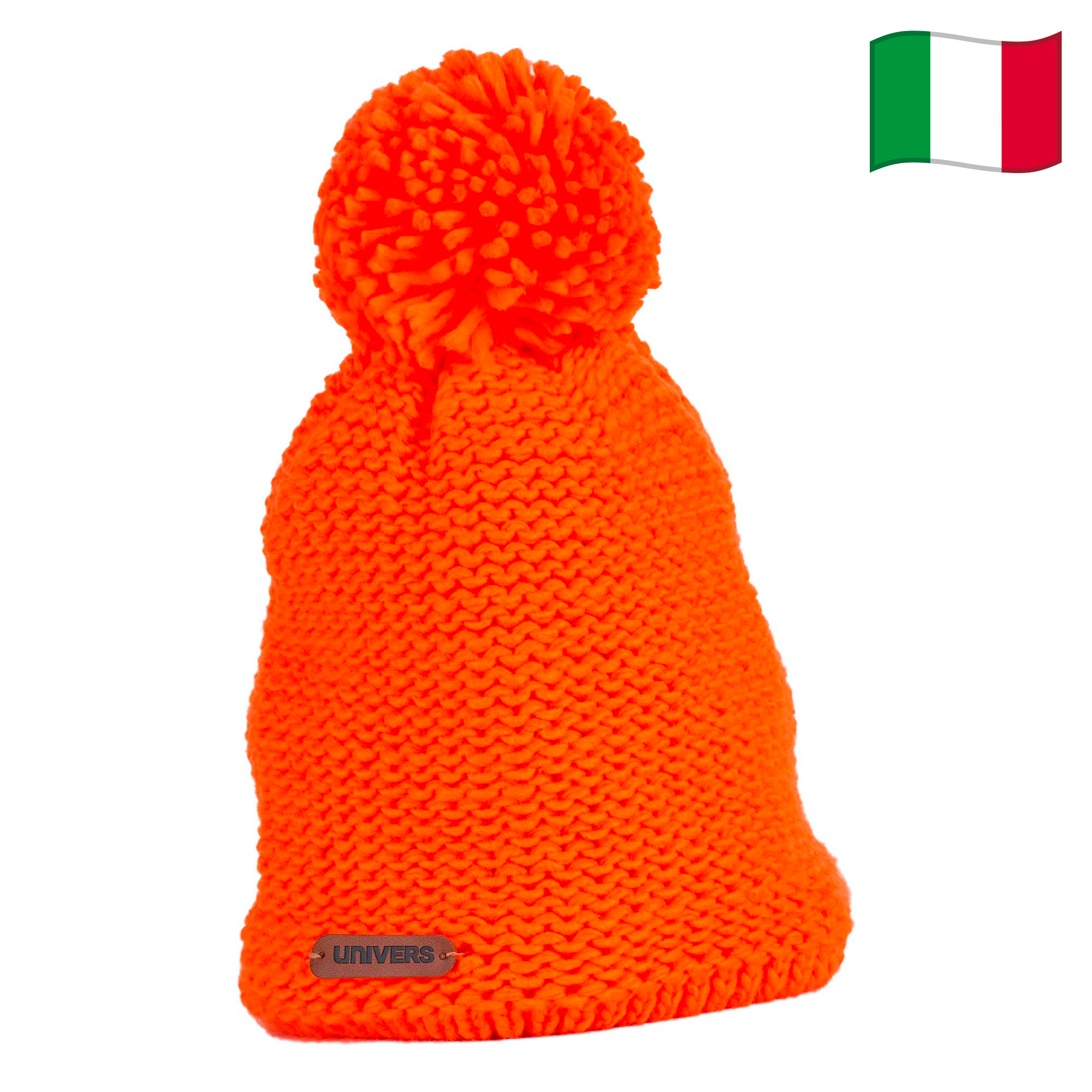 Mens knit deals hat with pom