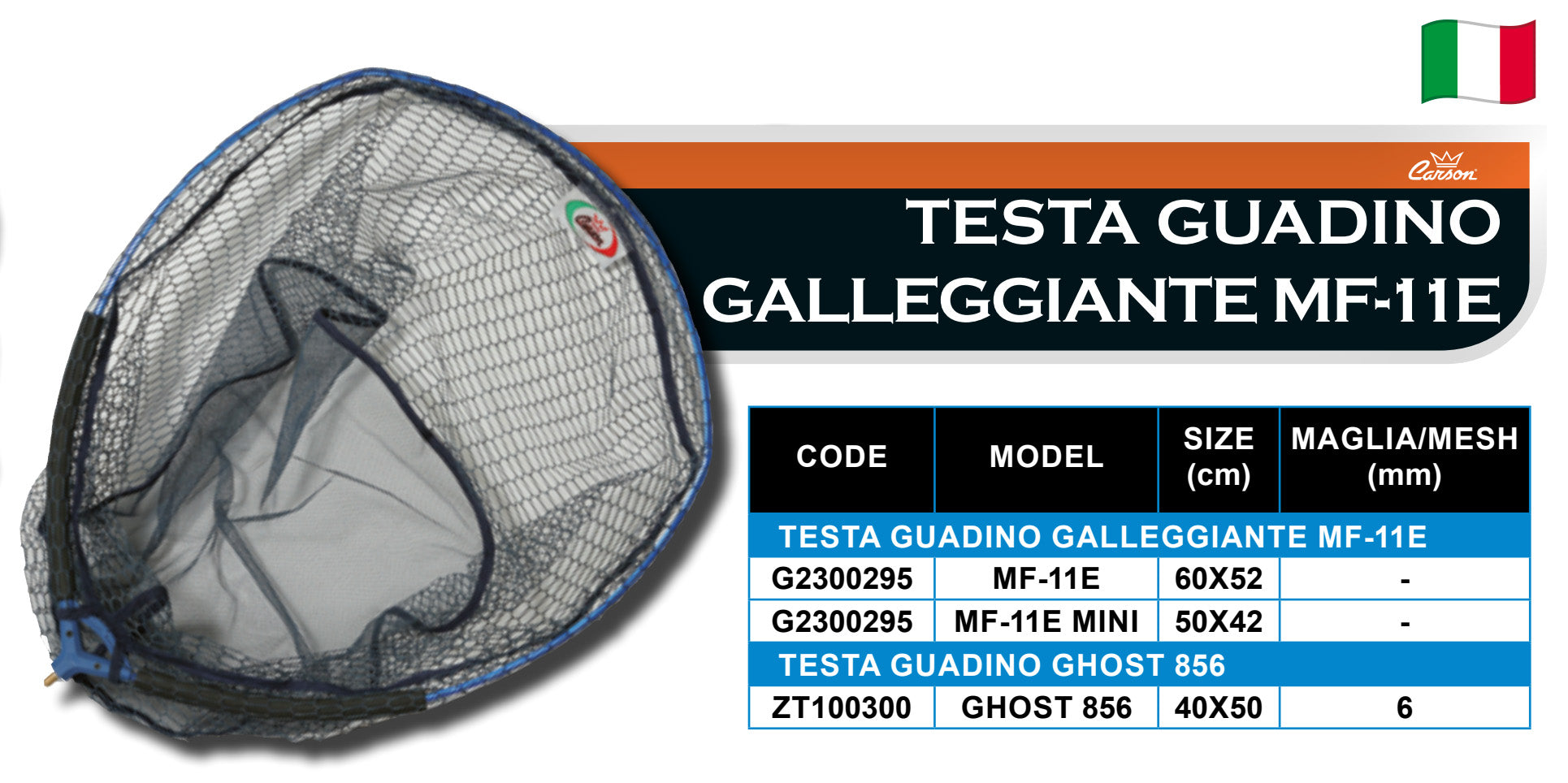 Carson Floating Net Head MF-11E Mini (50 x 42 cm, Rubberized)