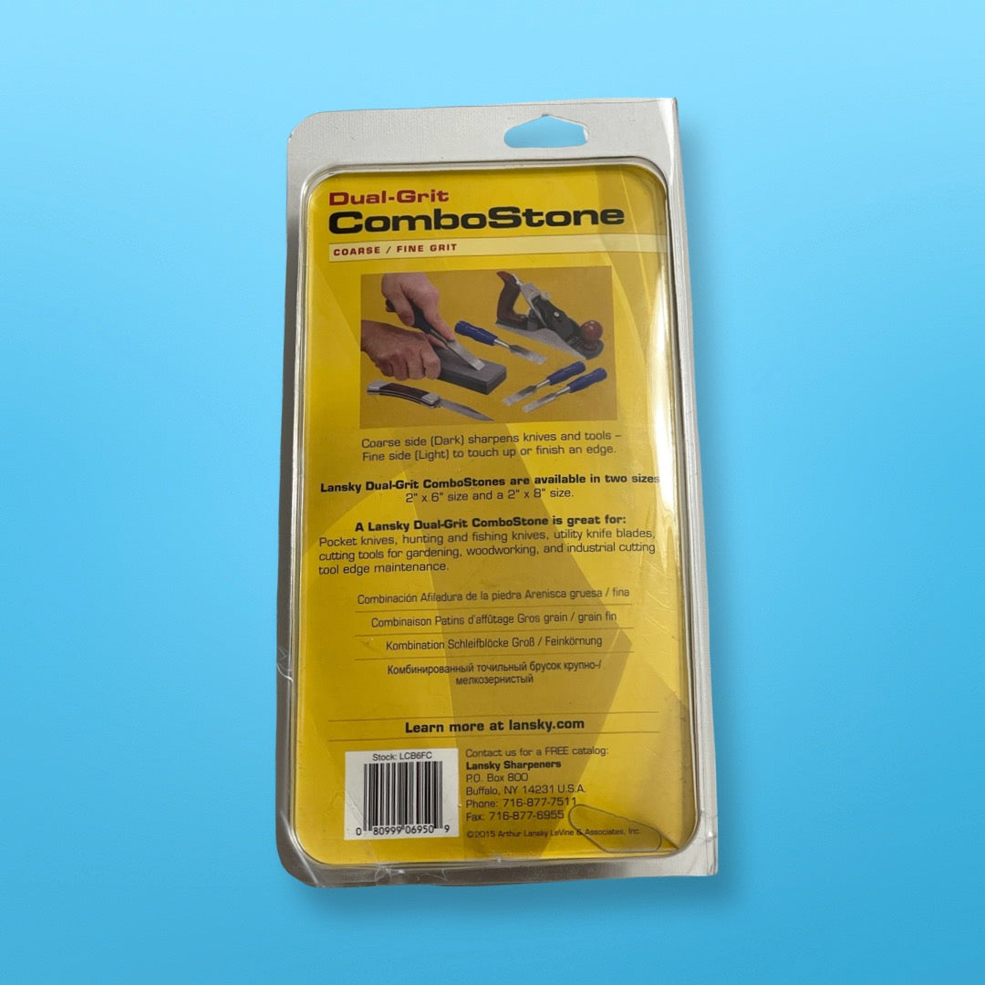 Lansky 2"x6" Dual-Grit ComboStone Sharpening Stone (Coarse/Fine Grit)