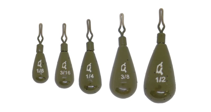 X Zone Tungsten Tear Drop, Drop Shot Weight, Green Pumpkin