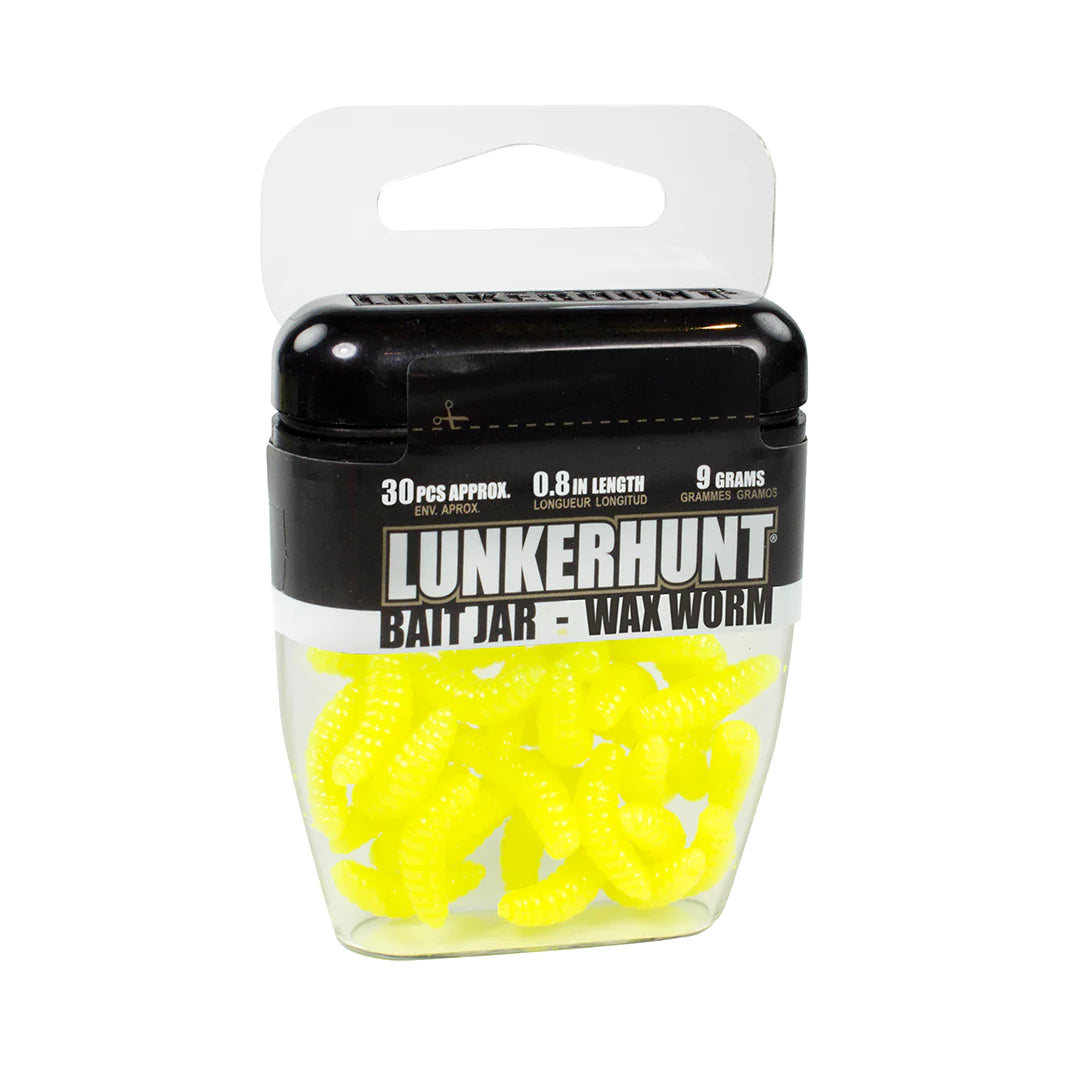 Lunkerhunt 0.8" Wax Worm Bait Jar (42 Pack)