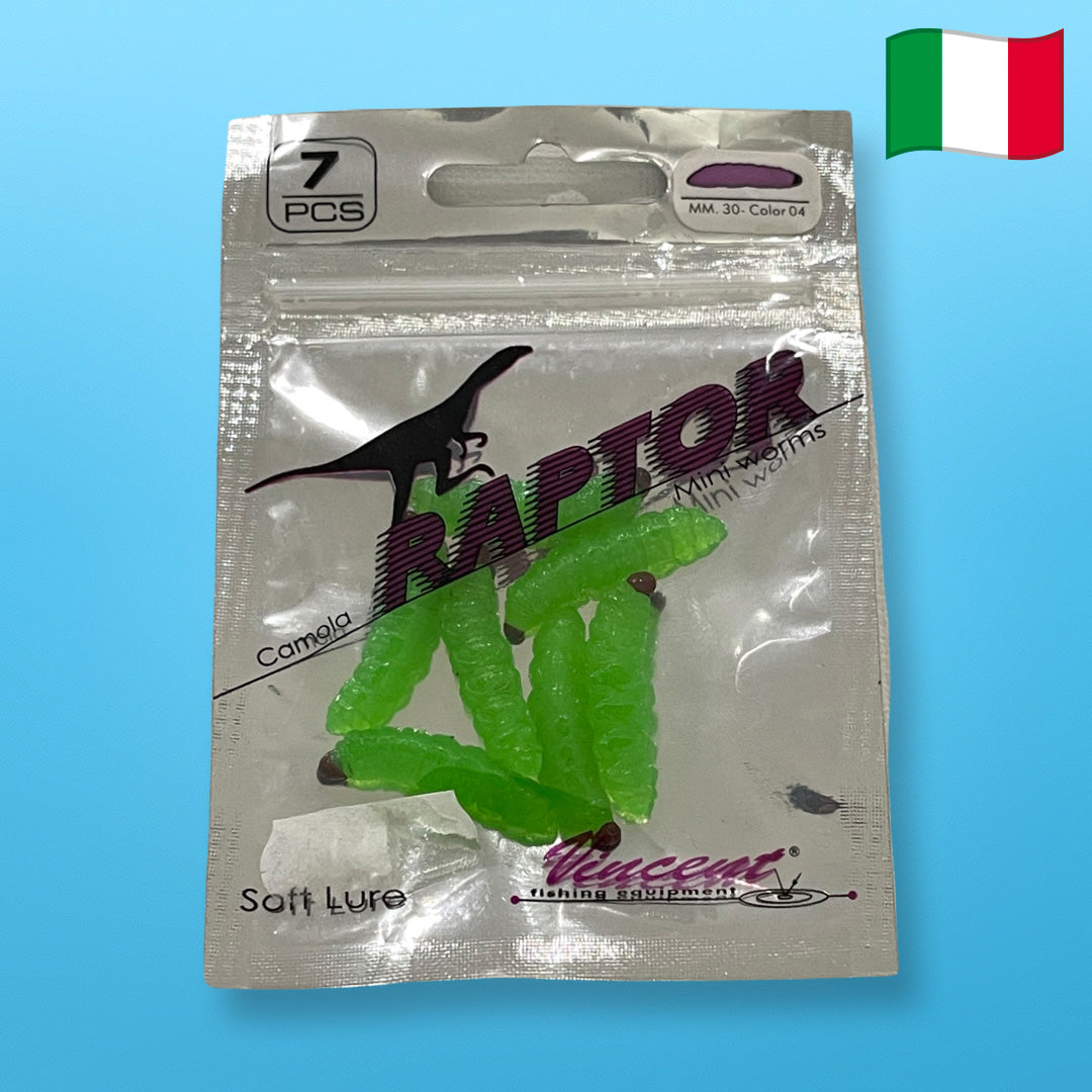 Vincent Raptor Camola/Wax Worms 3 cm / 1.18" (7 Pack)