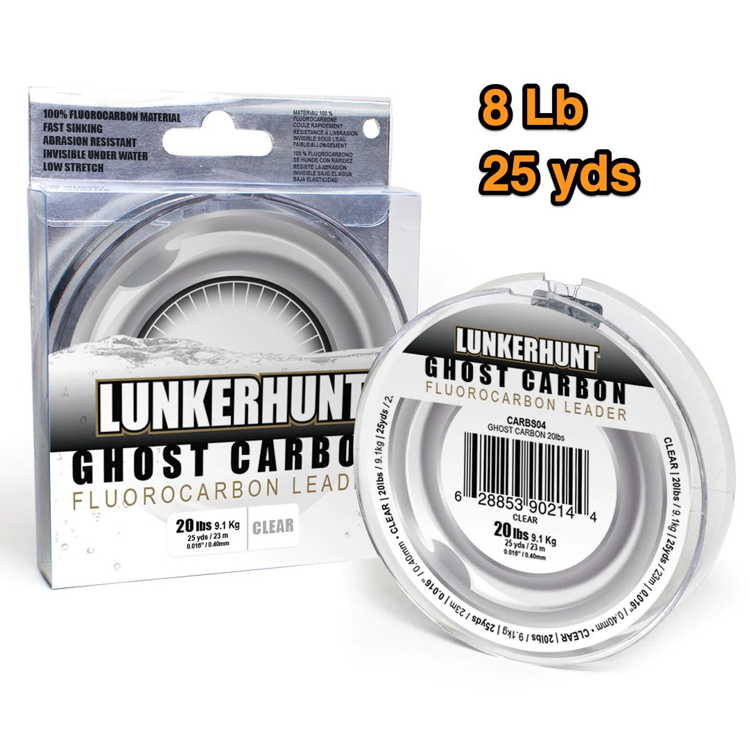 Lunkerhunt Ghost Carbon Fluorocarbon Fishing Line 25 yds (8 Lb)