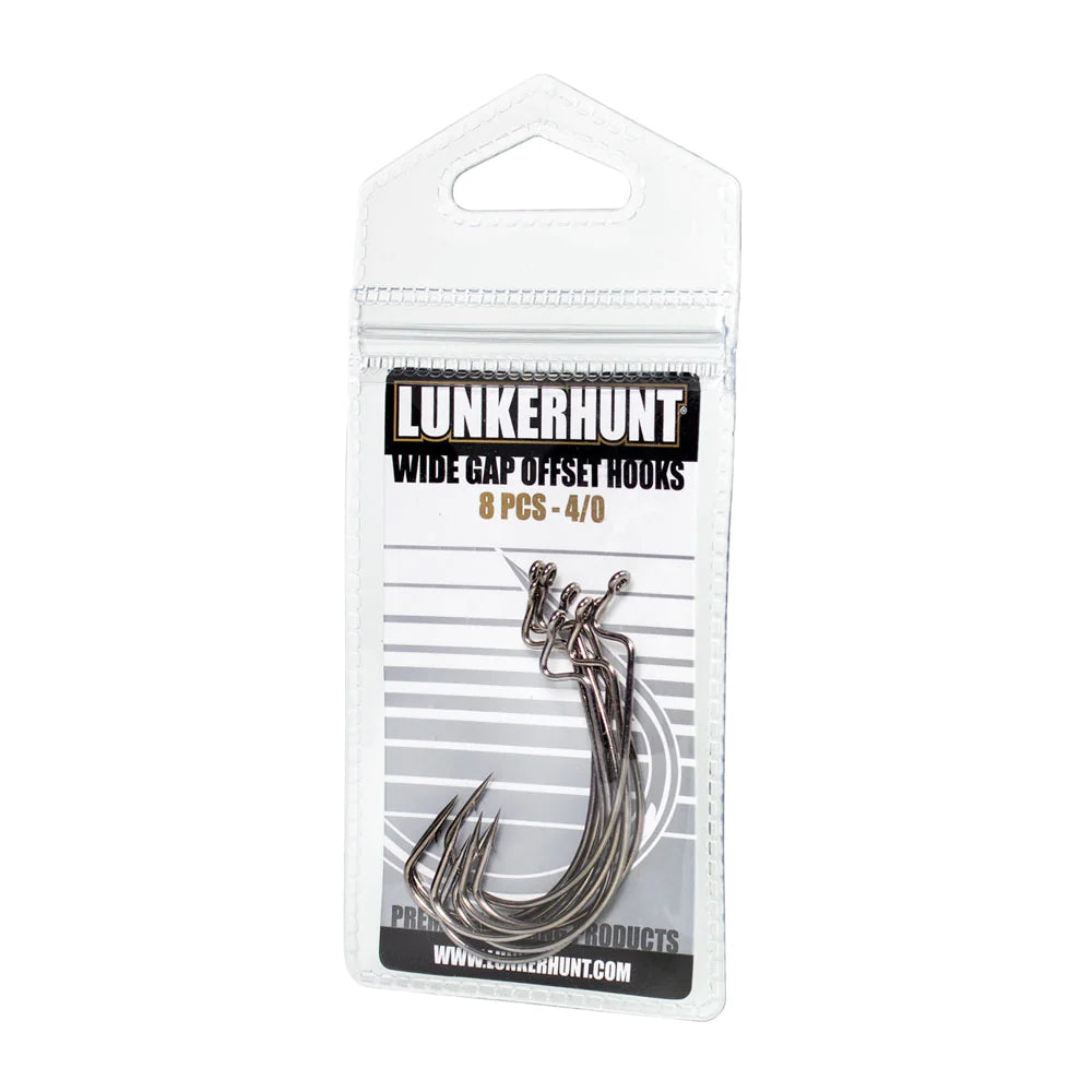 Lunkerhunt Wide Gap Offset Hooks (8 Pack)