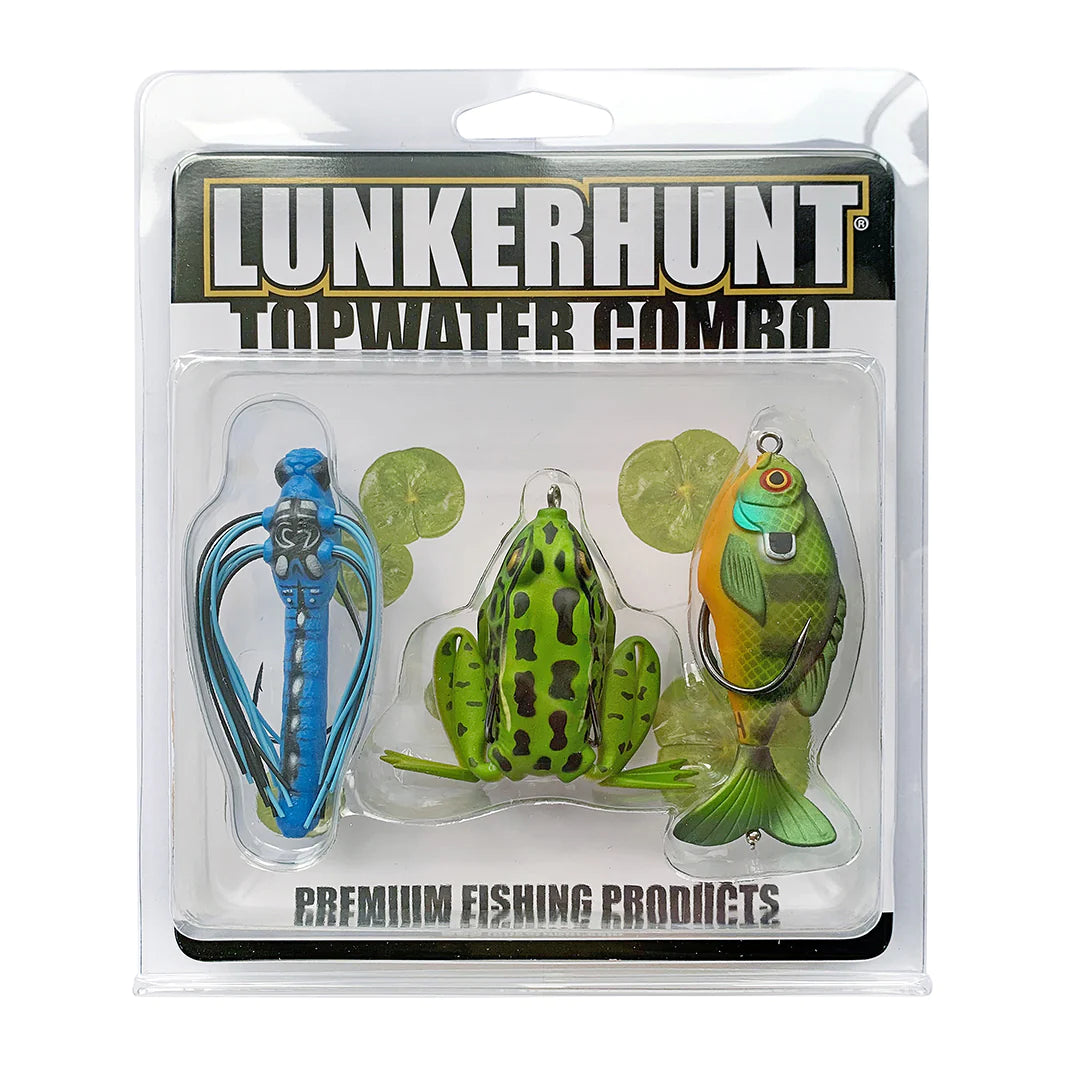 LUNKERHUNT Top Water Fishing Lures Baits For Bass Fishing Realistic Fishing Bait With Resistent Skirts Weedless Bass Fishing Lures For Freshwater And
