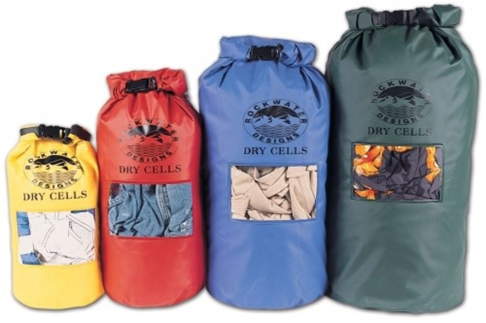 Rockwater Designs Dry-Cells (Dry Bag Sacks: 10L Yellow, 40L Blue, 55L Green)