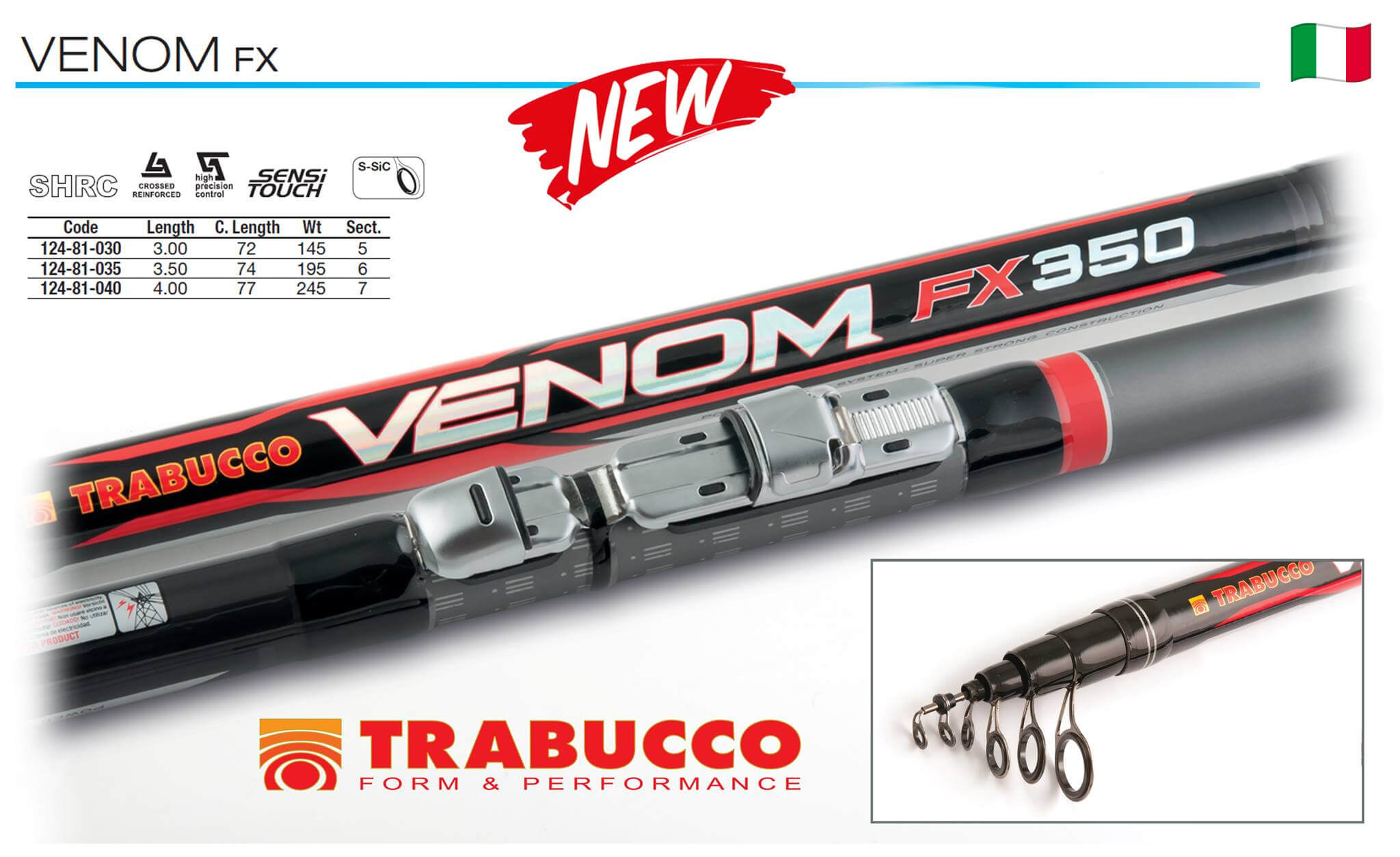Trabucco Venom FX 4007 Telescopic Bolognese Rod - 4.0 m / 13.1 ft