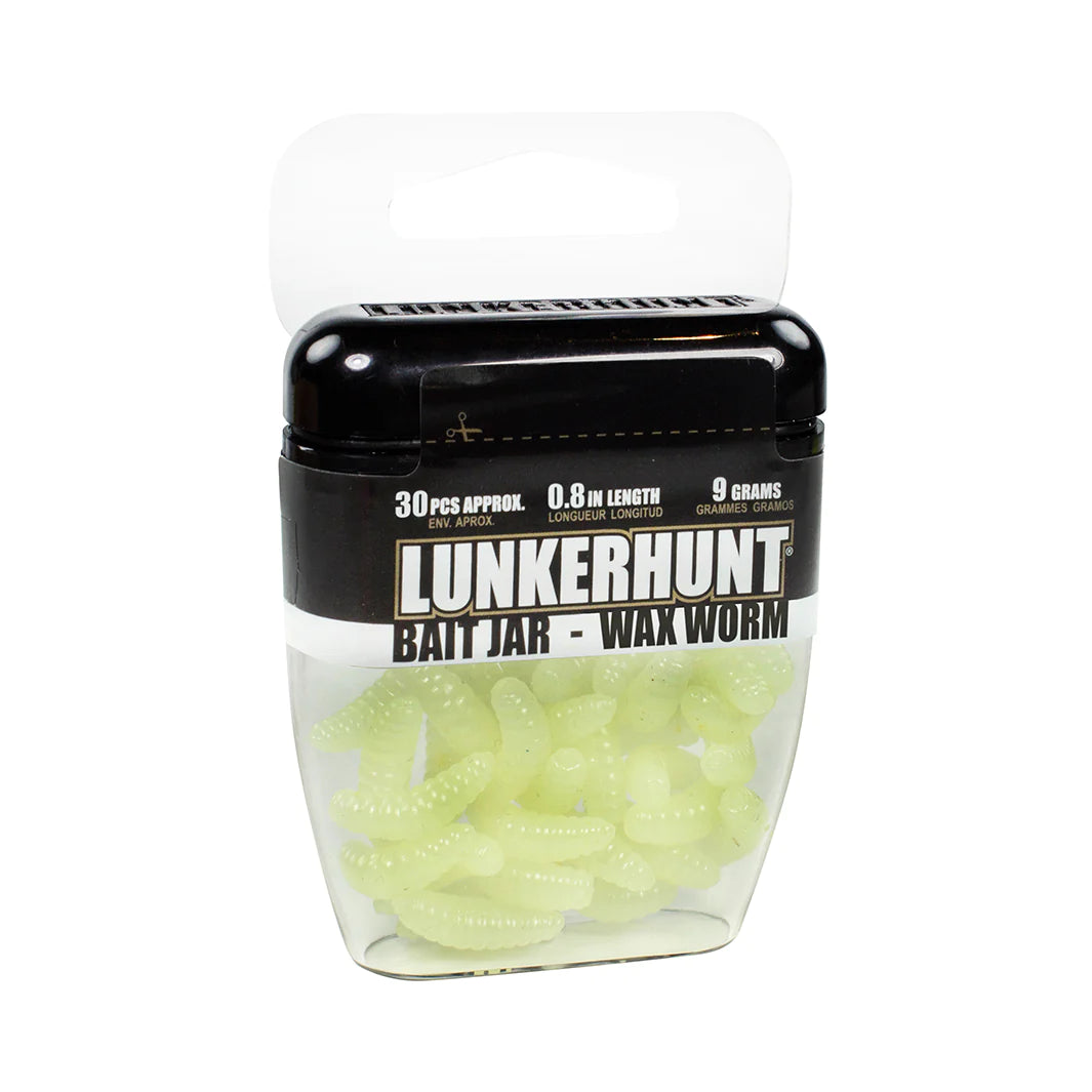 Lunkerhunt 0.8" Wax Worm Bait Jar (42 Pack)